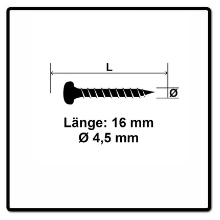 Fischer Power-Fast II FPF II Viti per legno 4,5x16 mm, 200 pz. ( 670327 ) Testa tonda, Torx, filettatura completa, zincate, passivato blu