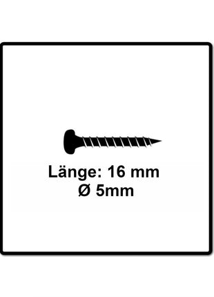 Fischer Power-Fast II FPF II Viti per truciolato 5,0x16 mm - 200 pz. ( 670434 ) Testa a sfera con filetto pieno Torx galvanizzato, passivato blu