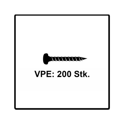 Fischer Power-Fast II FPF II Viti per truciolato  5,0x20 mm - 200 pz. ( 670435 ) Testa a sfera con filetto pieno Torx galvanizzato, passivato blu
