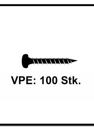 Fischer Power-Fast II FPF II Viti per truciolato 6,0x40 mm - 100 pz. ( 670530 ) Pan Head con filettatura piena Torx galvanizzato, passivato blu