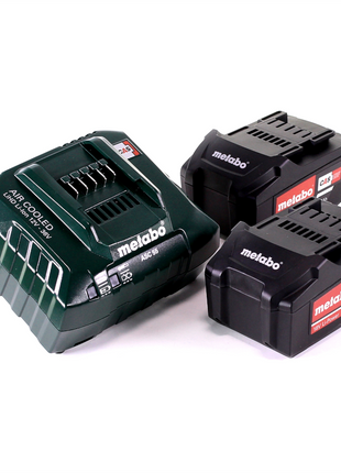Set base Metabo 2x batterie Li-Power 18 V 4,0 Ah CAS agli ioni di litio ( 2x 625591000 ) + caricatore ASC 55 ( 627044000 )
