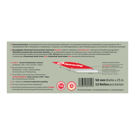 Meisterling Ruban adhésif universel 50mmx25m (12x 006300000010)