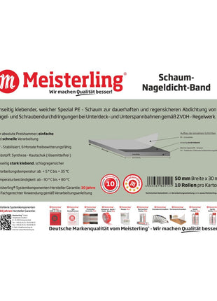 Meisterling Schaum Nageldicht Band 3 mm x 50 mm x 30 m ( 006040000050 )