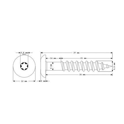 Meisterling Fassadenschrauben 5,5x35 mm 100 Stück ( 010030000161 ) 12 mm Flachkopf enzianblau mit Torx Teilgewinde V4A Edelstahl