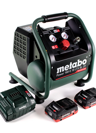 Metabo Power 160-5 18 LTX BL OF cordless compressor 18 V 8.0 bar brushless + 2x LiHD battery pack 4.0 Ah + charger