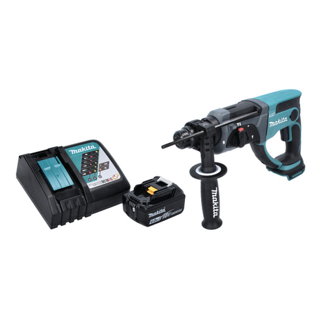 Makita DHR 202 RG1 Cordless combi hammer 18 V 2.0 J SDS Plus + 1x rechargeable battery 6.0 Ah + charger