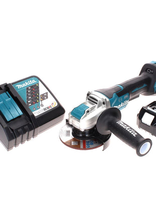 Makita DGA 519 RM1 cordless angle grinder 18 V 125 mm Brushless X-Lock + 1x rechargeable battery 4.0 Ah + charger