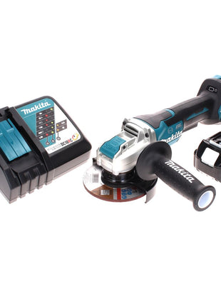 Makita DGA 519 RT1 cordless angle grinder 18 V 125 mm Brushless X-Lock + 1x rechargeable battery 5.0 Ah + charger