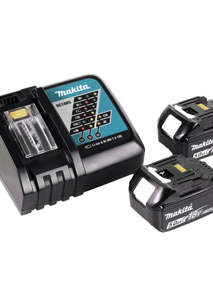 Makita DGA 519 RTJ Meuleuse d'angle sans fil 18 V 125 mm Brushless X-Lock + 2x batterie 5,0 Ah + chargeur + Makpac