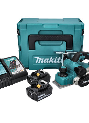 Makita DKP181RTJ Cordless Planer 82mm 18V Brushless + 2x Batteries 5.0 Ah + Charger + Makpac Case