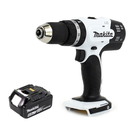 Makita DHP 453 G1W Akku Schlagbohrschrauber 18 V 42 Nm weiß + 1x Akku 6,0 Ah - ohne Ladegerät
