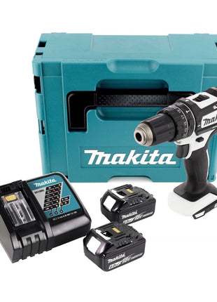 Makita DHP 482 RGJ W Akku Schlagbohrschrauber 18 V 62 Nm Weiß + 2x Akku 6,0 Ah + Ladegerät + Makpac - Toolbrothers