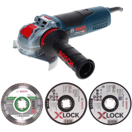 Meuleuse d'angle Bosch GWX 17-125 S Professional 1700 W 125 mm X-Lock + 25x disques à tronçonner Expert + 10x disques à tronçonner standard + disques à tronçonner diamantés Céramique