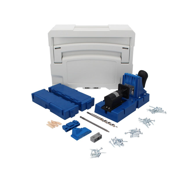 KREG Jig K5 Dima di foratura ( K5-EUR-SYS ) Sistema di collegamento del legno a fori + Dima di foratura K5 + Base + Accessori + Valigetta Systainer