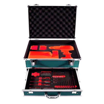 Makita DHP 484 ST1TX Perceuse à percussion sans fil 18 V 54 Nm Brushless + 1x Batterie 5,0 Ah + Chargeur + Coffret aluminium TX + Jeu d’embouts et de forets, 70 pcs.
