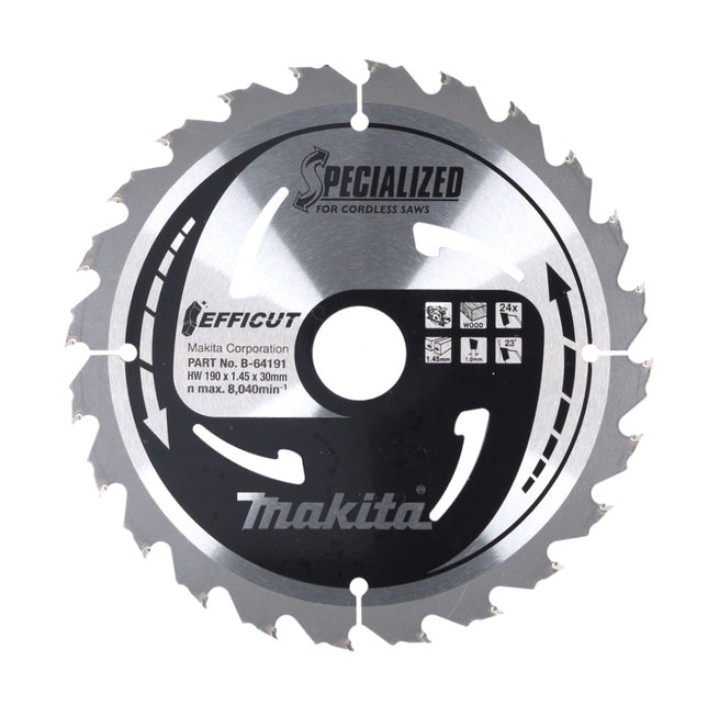 Makita CCM19024G Lama per sega circolare SPECIALIZED EFFICUT / 190 x 30 x 1,0 mm - 24 denti, per legno ( B-64191 )