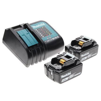 Makita DHP 485 STTX Perceuse à percussion sans fil 18 V 50 Nm Brushless + 2x Batteries 5,0 Ah + Chargeur + Coffret aluminium TX + Jeu d’embouts et de forets, 70 pcs.