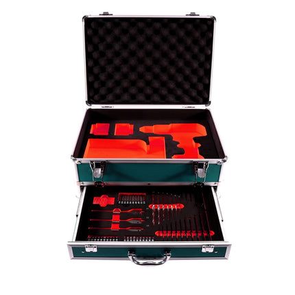 Makita DHP 485 STTX Perceuse à percussion sans fil 18 V 50 Nm Brushless + 2x Batteries 5,0 Ah + Chargeur + Coffret aluminium TX + Jeu d’embouts et de forets, 70 pcs.