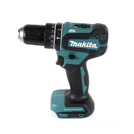 Makita DHP 485 SGTX Perceuse à percussion sans fil 18 V 50 Nm Brushless + 2x Batteries 6,0 Ah + Chargeur + Jeu de mèches 70 pièces + Coffret en aluminium TX