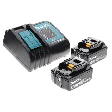 Makita DHP 485 SGTX Perceuse à percussion sans fil 18 V 50 Nm Brushless + 2x Batteries 6,0 Ah + Chargeur + Jeu de mèches 70 pièces + Coffret en aluminium TX