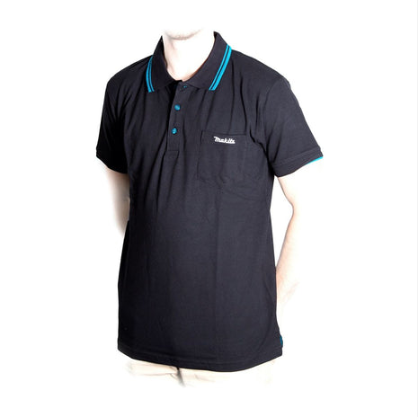 Makita Polo Rugby T-Shirt - Taglia L, 100% cotone, nera