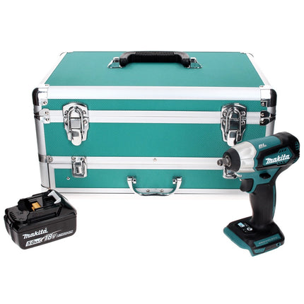 Makita DTW 180 T1TX Akku Schlagschrauber 18 V 180 Nm 3/8" Brushless + 1x Akku 5,0 Ah + 70 tlg. Bit Bohrer Set + TX Alu Koffer - ohne Ladegerät
