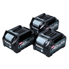 Makita Kit batterie 40 V avec 3x BL 4025 2.5 Ah ( 3x 191B36-3 ) XGT Batterie Li-Ion IP64 avec indicateur LED