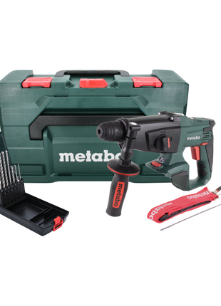 Metabo KHA 18 LTX Martello combinato 18V 2,2 J SDS Plus + 7x Punte per pietra P4P SDS plus + Valigetta metaBOX - senza batteria, senza caricabatterie