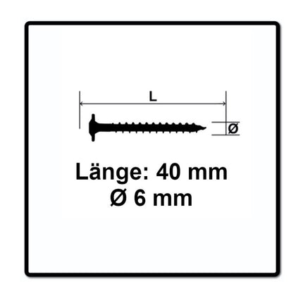 SPAX HI.FORCE Tellerkopf Schraube 6,0 x 40 mm 1000 Stk. ( 5x 0251010600405 ) Torx T-Star Plus T30 Vollgewinde Wirox 4Cut