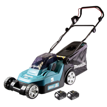 Makita DLM 432 T2 Tondeuse à gazon sans fil 36 V (2x 18 V) 43 cm brushless + 2x Batteries 5.0 Ah - sans chargeur