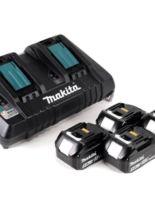 Makita DLM 432 PT4 cordless lawn mower 36 V ( 2x 18 V ) 43 cm brushless + 4x battery 5.0 Ah + double charger