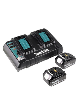Makita DLM 382 PG2 Cordless lawn mower 36 V ( 2x 18 V ) 38 cm 40 l + 2x battery 6.0 Ah + double charger