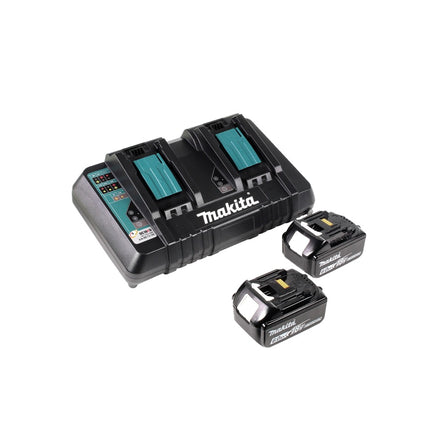 Makita DLM 382 PG2 Akku Rasenmäher 36 V ( 2x 18 V ) 38 cm 40 l + 2x Akku 6,0 Ah + Doppelladegerät