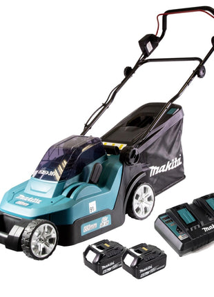 Makita DLM 382 PG2 Cordless lawn mower 36 V ( 2x 18 V ) 38 cm 40 l + 2x battery 6.0 Ah + double charger