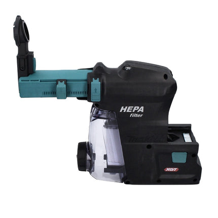 Makita HR 004 GZ01 marteau combiné à batterie 40 V max. 2,8 J SDS plus XGT Brushless + aspiration de poussière DX 14 + Makpac - sans batterie, sans chargeur