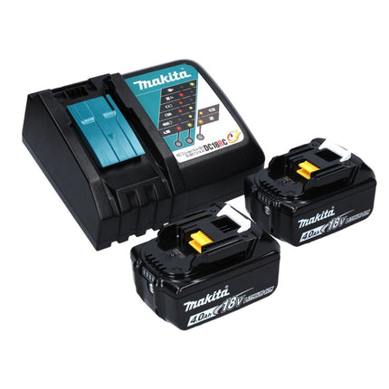 Makita DPB 183 RM Sega a nastro a batteria 18V 66mm + 2x Batterie 4,0 Ah + Caricabatterie