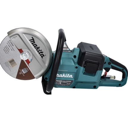 Makita DCE 090 PM2X1 Découpeuse sans fil sans balai, 230 mm 36 V (2x 18 V) + 2x Batteries 4 Ah + Chargeur double