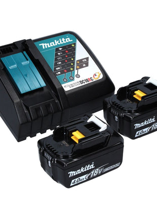 Makita DUB 363 RM2V Soffiatore / aspirafoglie a batteria 36 V ( 2x 18 V ) Brushless + set di aspirazione + 2x batteria 4,0 Ah + caricabatterie