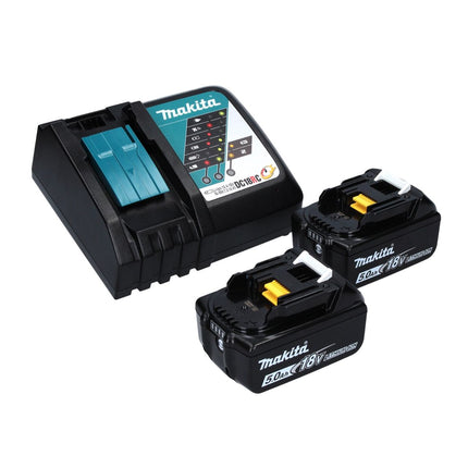 Makita DUB 363 RT2V Souffleur / Aspirateur à feuilles sans fil 36 V (2x 18 V) brushless + Kit d'aspiration + 2x Batteries 5,0 Ah + Chargeur