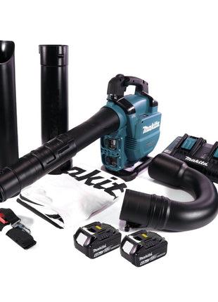 Makita DUB 363 PG2V Akumulatorowa dmuchawa / odkurzacz do liści 36 V ( 2x 18 V ) bezszczotkowa + zestaw ssący + 2x akumulator 6,0 Ah + podwójna ładowarka