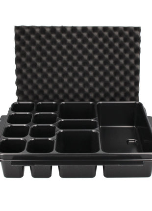 Makita P-83674 Inserto universale con 12 scomparti + Inserto in schiuma per coperchio - per valigetta Makpac