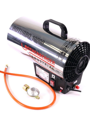Rothenberger Industrial RoTurbo 19000 Generatore di calore a gas + Accensione piezoelettrica + Tubo + Regolatore ( 1500000051 ) - Fiamma 980 °C