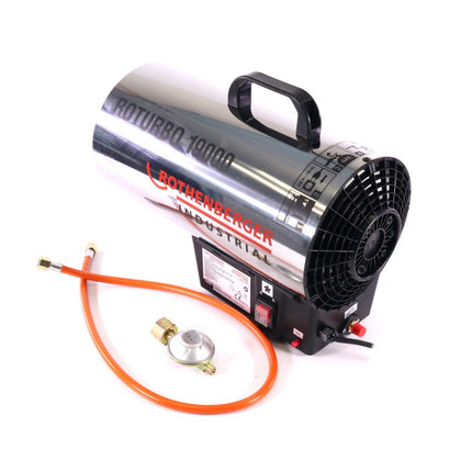 Rothenberger Industrial RoTurbo 19000 Heizkanone + Piezo-Zündung + Schlauch + Regler ( 1500000051 ) 980 °C Flamme