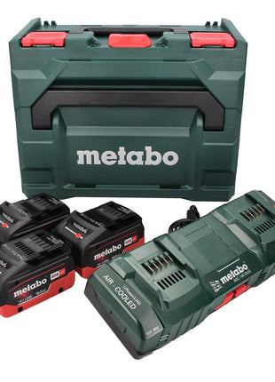 Set básico Metabo 3x batería 18 V 10,0 Ah LIHD + cargador doble + metaBOX