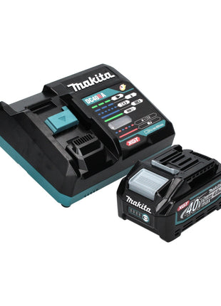 Amoladora angular a batería Makita GA 008 GM101 40 V máx. 125 mm sin escobillas XGT + 1x batería 4,0 Ah + cargador + campana de aspiración + Makpac