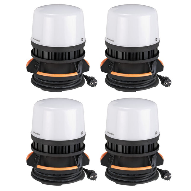 Brennenstuhl professionalLINE ORUM set 4x projecteur de travail LED 360° projecteur de chantier 8050 lumens (4x 9171400800) 100 watts IP54 BGI 608