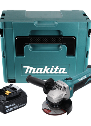 Makita DGA 452 T1J cordless angle grinder 18 V 115 mm + 1x rechargeable battery 5.0 Ah + Makpac - without charger