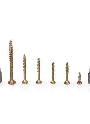 Fischer Power-Fast Box Set 4x 245 tlg. 3,5 - 5 mm ( 4x 667005 ) Senkkopf mit Torx Doppelgewinde galvanisch verzinkt, gelb passiviert