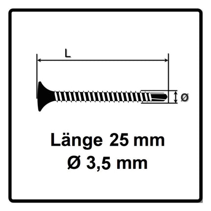 SPAX GIX-D Schnellbauschrauben 3,5 x 25 mm 5000 Stk ( 5x 1991170350256 ) Bohrspitze Vollgewinde Trompetenkopf Kreuzschlitz H2