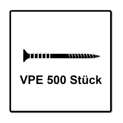 SPAX Vis d'ajustement 6,0 x 80 mm - Filetage avec rainures de maintien - Tête plate - T-STAR Plus - 4Cut - WIROX - 500pcs. (5x 161010600803)